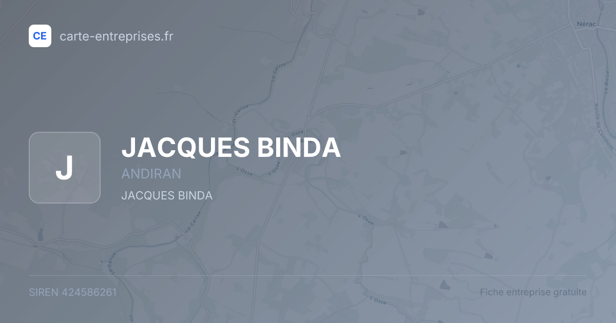 JACQUES BINDA — 424586261 — fiche entreprise