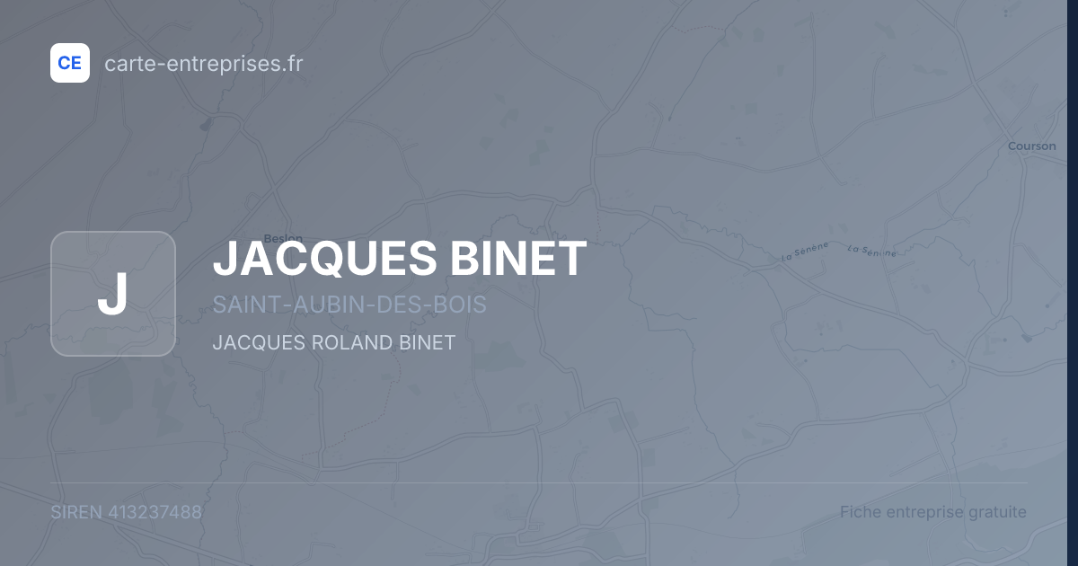 JACQUES BINET — 413237488 — fiche entreprise