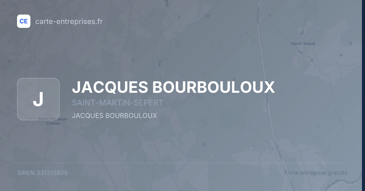 JACQUES BOURBOULOUX — 331313809 — fiche entreprise