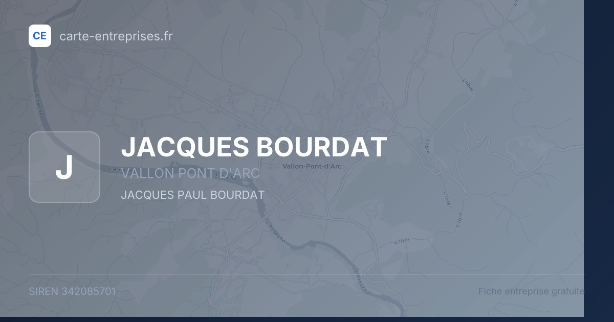 JACQUES BOURDAT — 342085701 — fiche entreprise