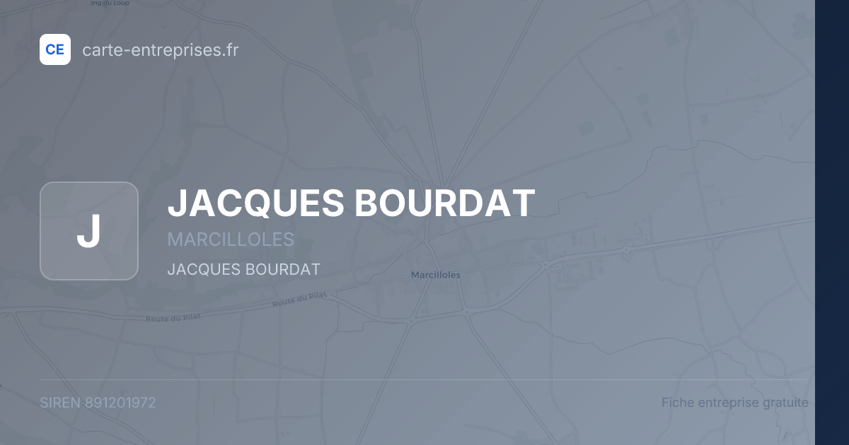 JACQUES BOURDAT — 891201972 — fiche entreprise