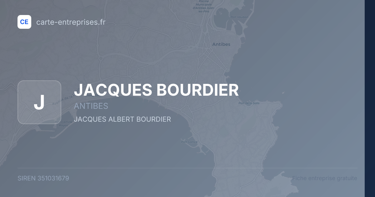 JACQUES BOURDIER — 351031679 — fiche entreprise