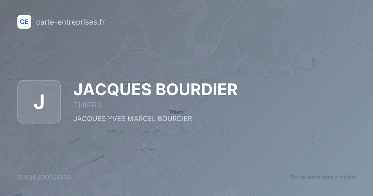 JACQUES BOURDIER — 400031068 — fiche entreprise
