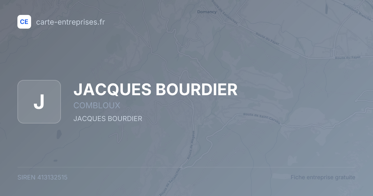 JACQUES BOURDIER — 413132515 — fiche entreprise