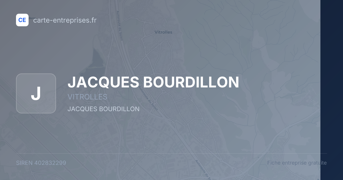 JACQUES BOURDILLON — 402832299 — fiche entreprise