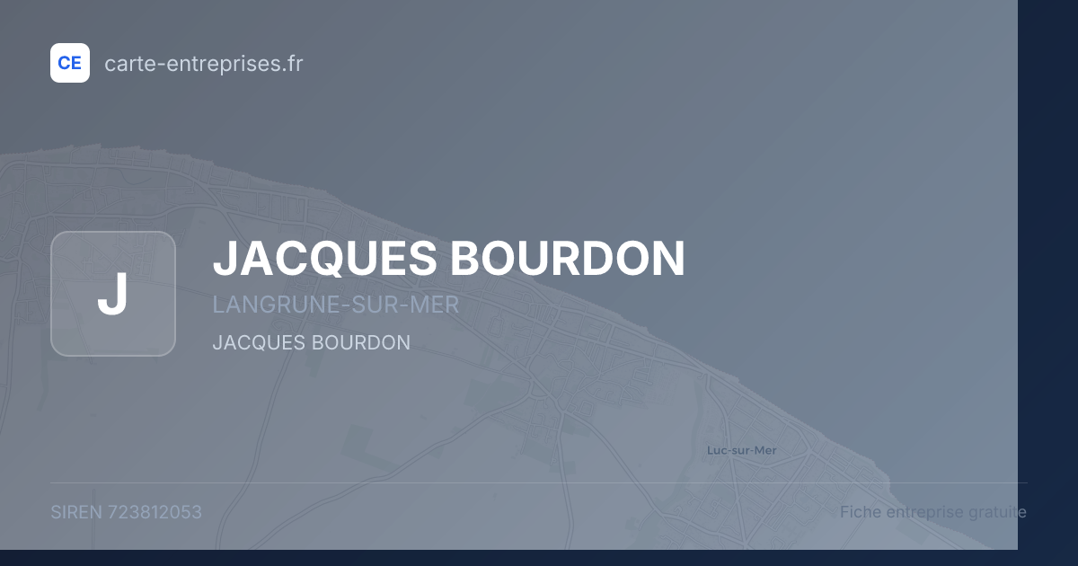 JACQUES BOURDON — 723812053 — fiche entreprise