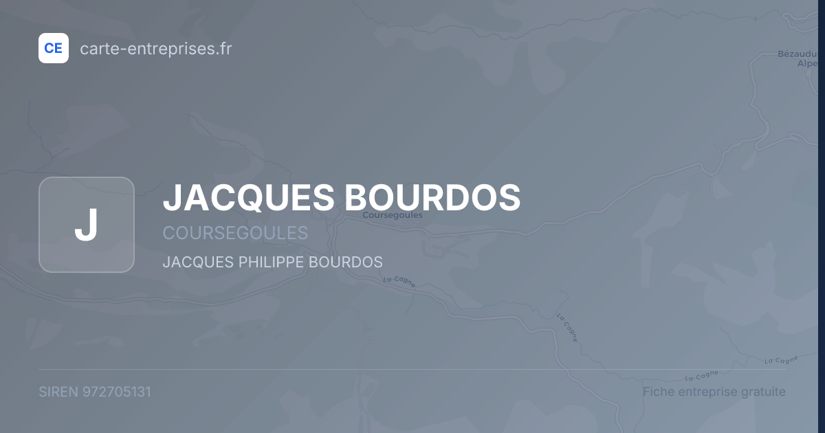 JACQUES BOURDOS — 972705131 — fiche entreprise