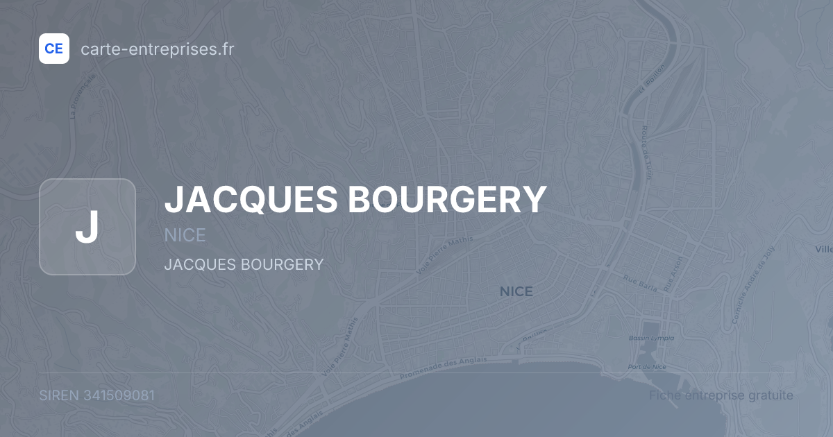 JACQUES BOURGERY — 341509081 — fiche entreprise
