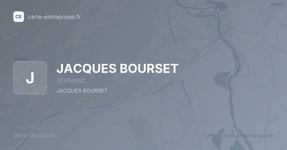 JACQUES BOURSET — 380490086 — fiche entreprise