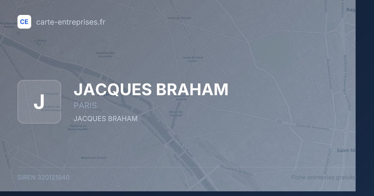 JACQUES BRAHAM — 320121940 — fiche entreprise