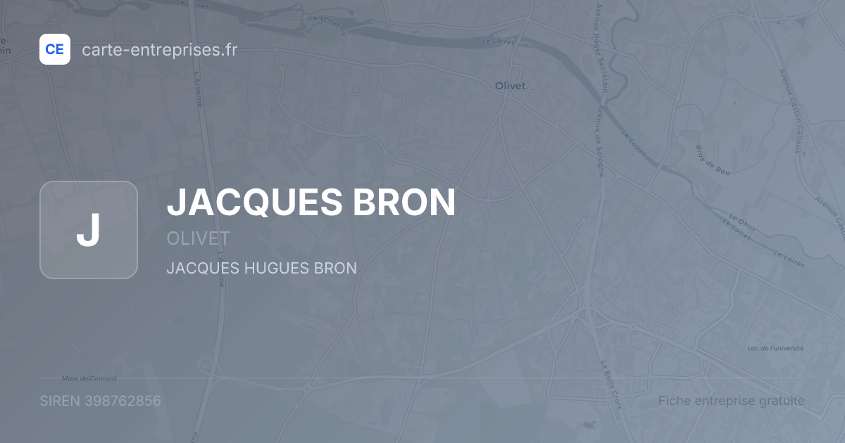 JACQUES BRON — 398762856 — fiche entreprise