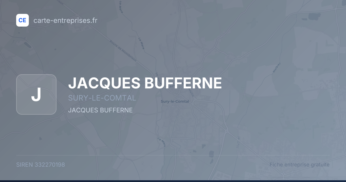 JACQUES BUFFERNE — 332270198 — fiche entreprise