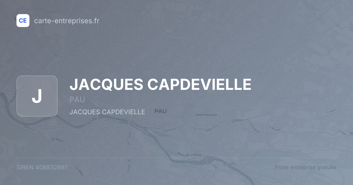 JACQUES CAPDEVIELLE — 408832897 — fiche entreprise