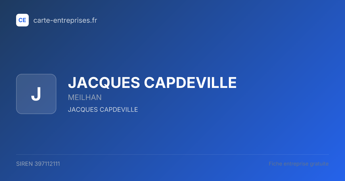 JACQUES CAPDEVILLE — 397112111 — fiche entreprise