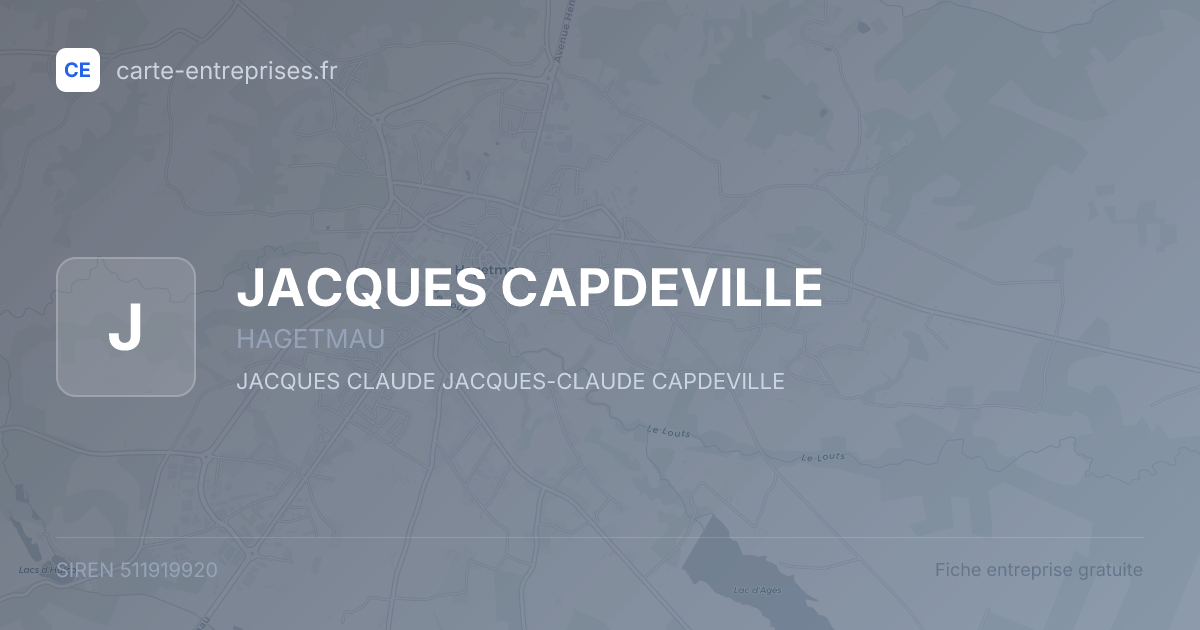 JACQUES CAPDEVILLE — 511919920 — fiche entreprise