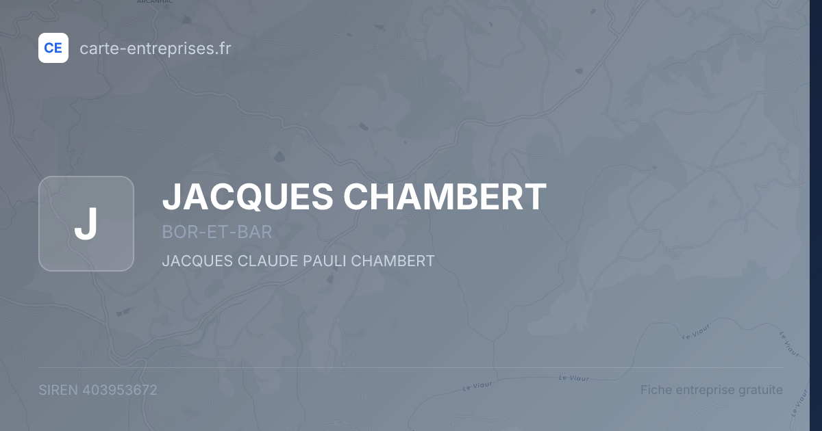 JACQUES CHAMBERT — 403953672 — fiche entreprise