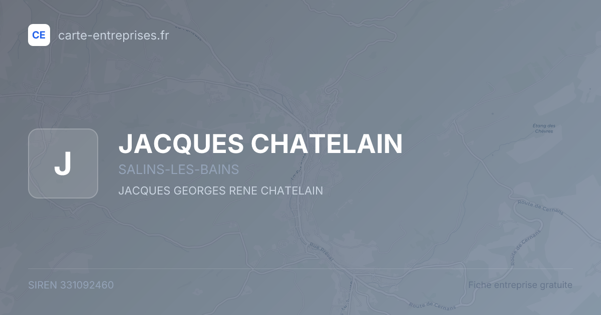 JACQUES CHATELAIN — 331092460 — fiche entreprise