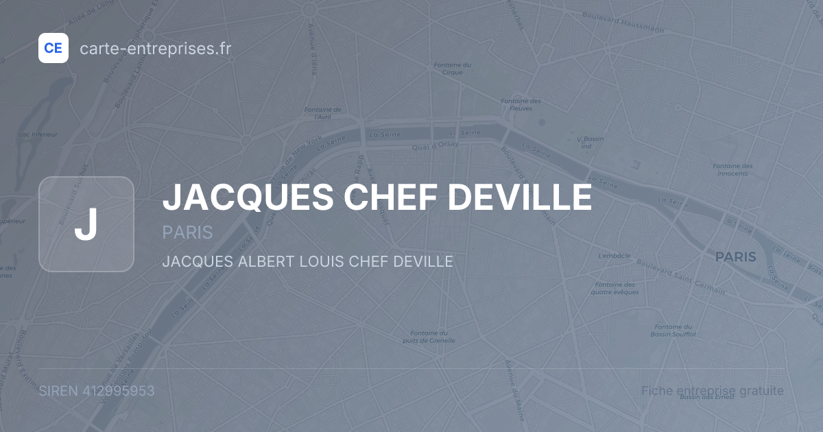 JACQUES CHEF DEVILLE — 412995953 — fiche entreprise