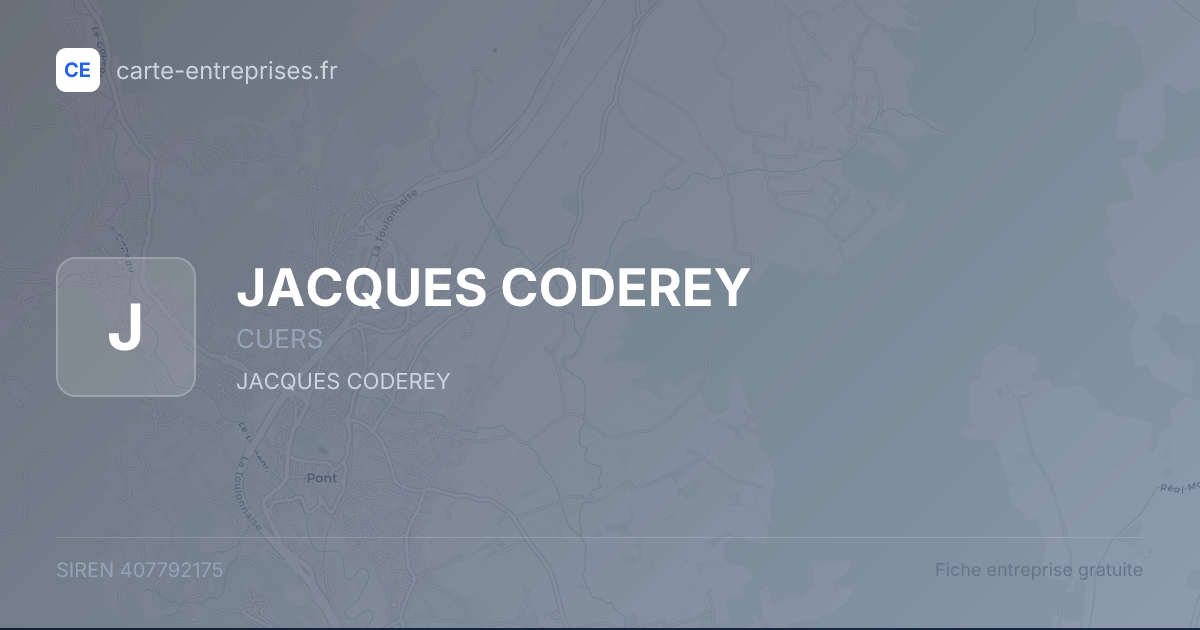 JACQUES CODEREY — 407792175 — fiche entreprise