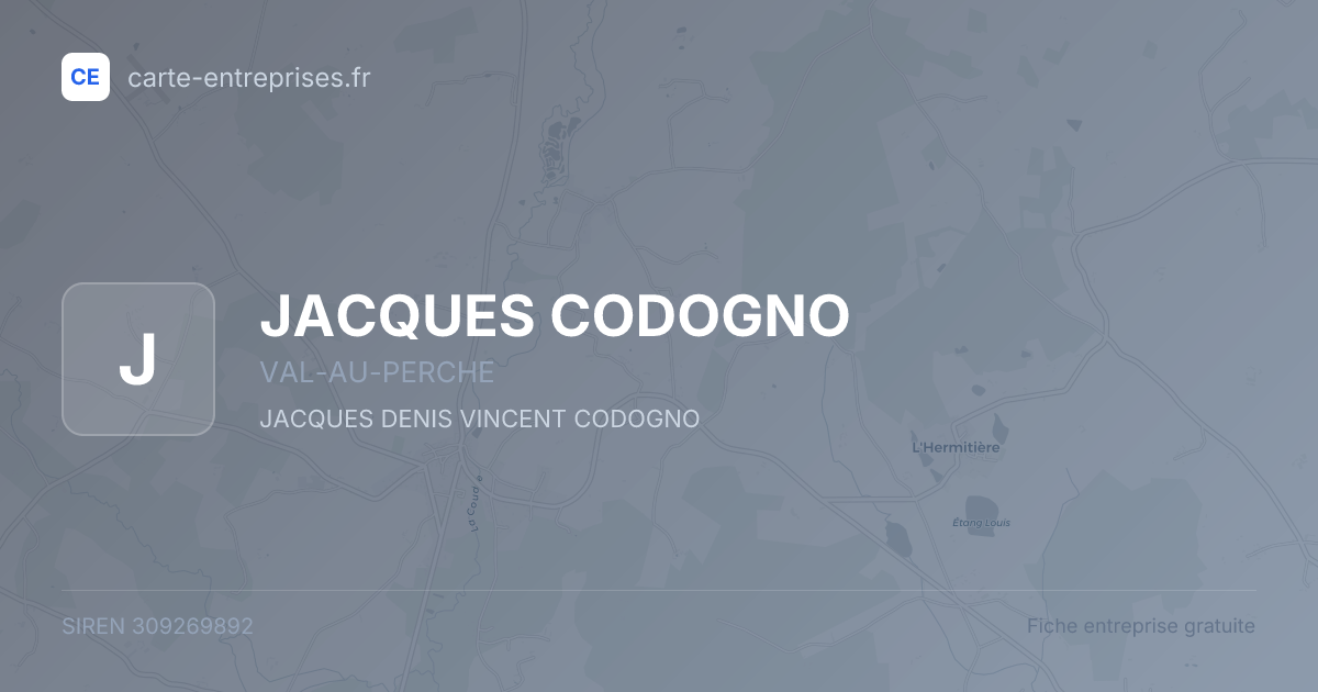 JACQUES CODOGNO — 309269892 — fiche entreprise