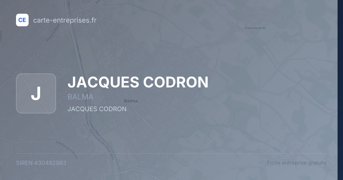 JACQUES CODRON — 430492983 — fiche entreprise