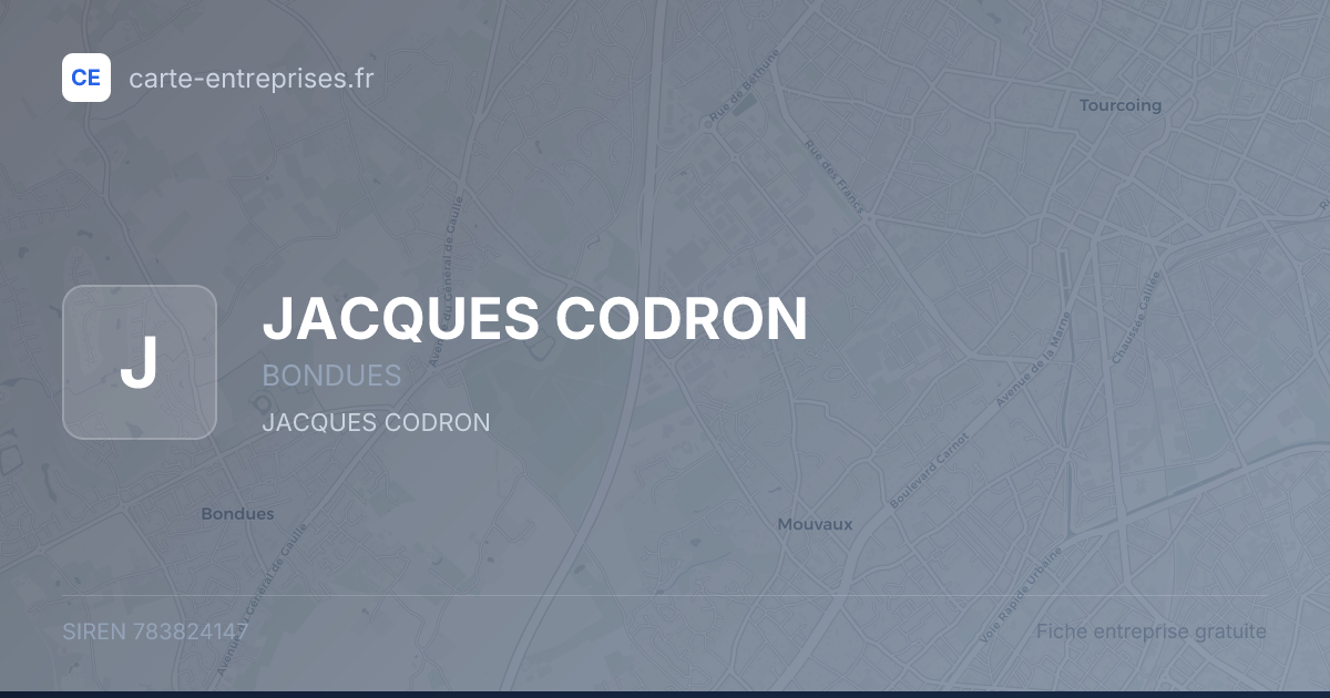 JACQUES CODRON — 783824147 — fiche entreprise