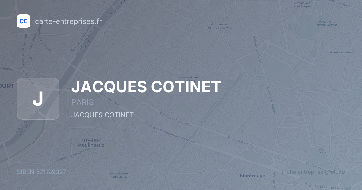 JACQUES COTINET — 571199397 — fiche entreprise
