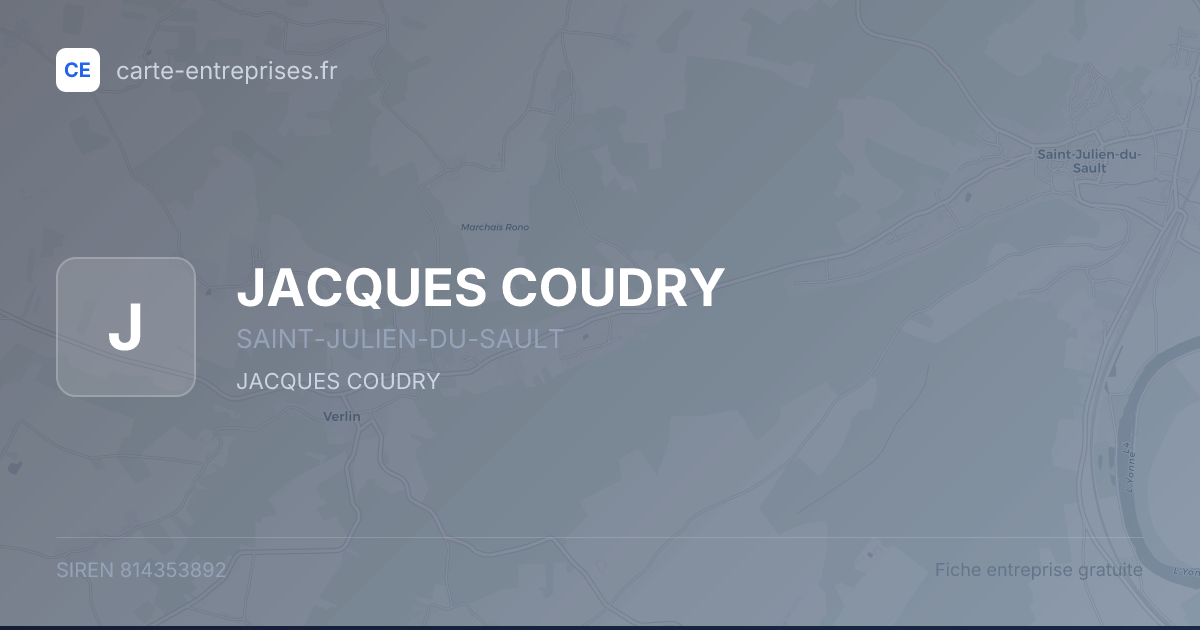 JACQUES COUDRY — 814353892 — fiche entreprise