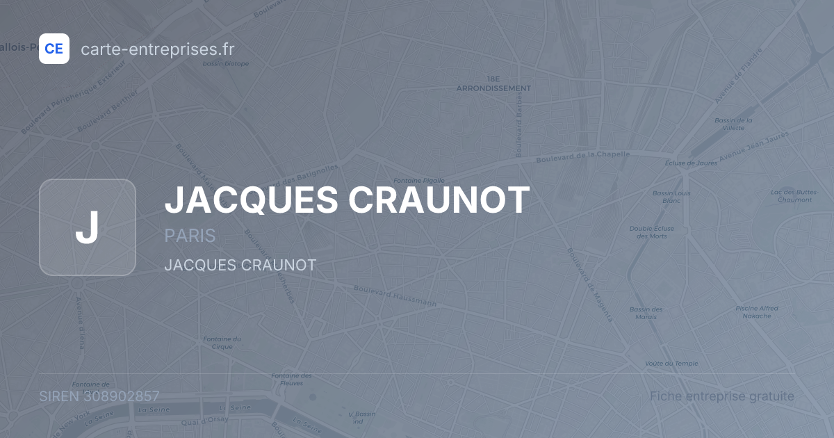 JACQUES CRAUNOT — 308902857 — fiche entreprise