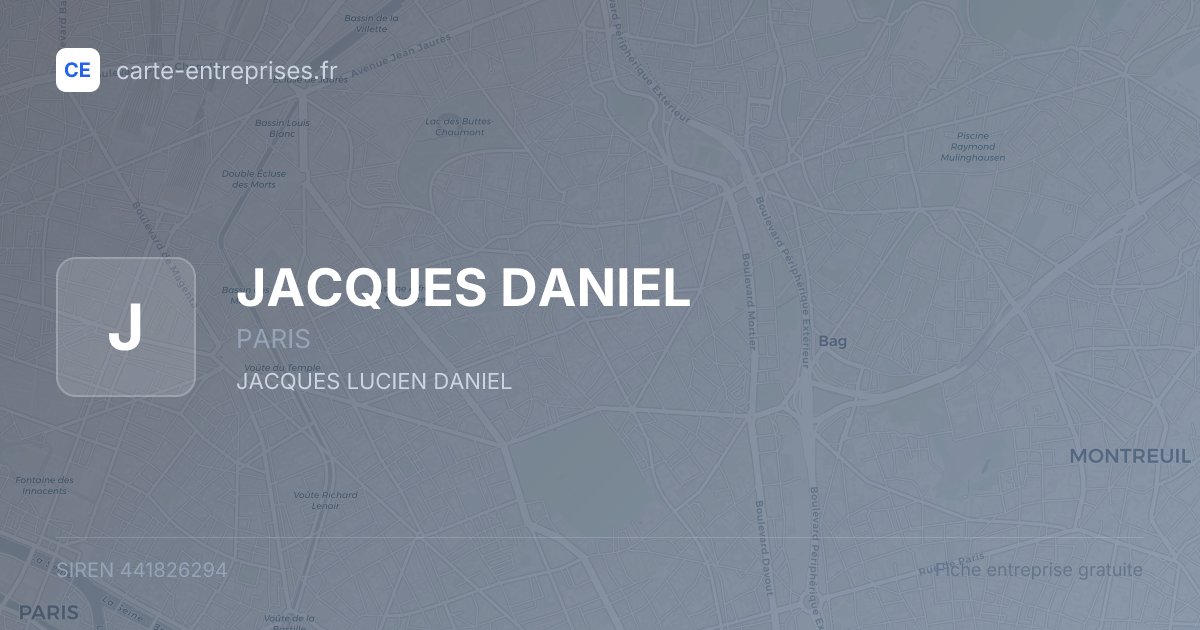 JACQUES DANIEL — 441826294 — fiche entreprise