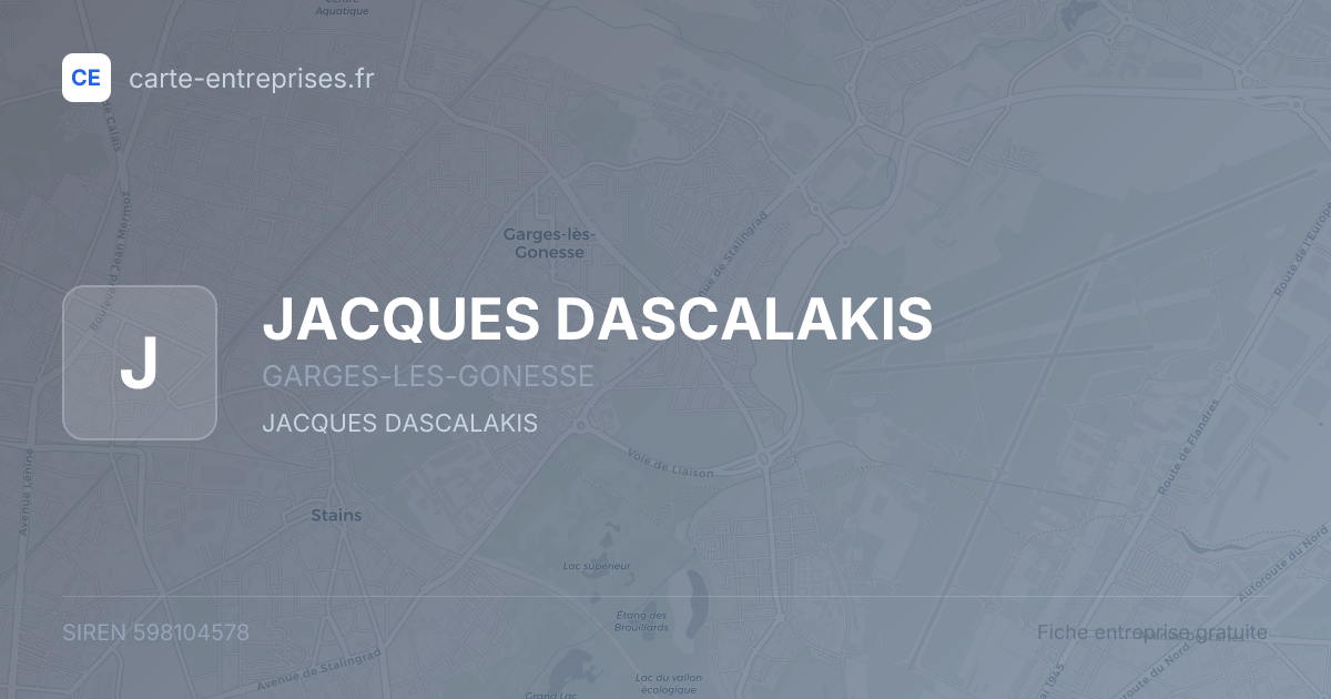JACQUES DASCALAKIS — 598104578 — fiche entreprise