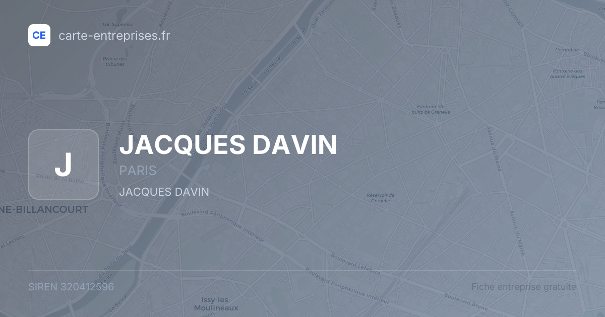 JACQUES DAVIN — 320412596 — fiche entreprise
