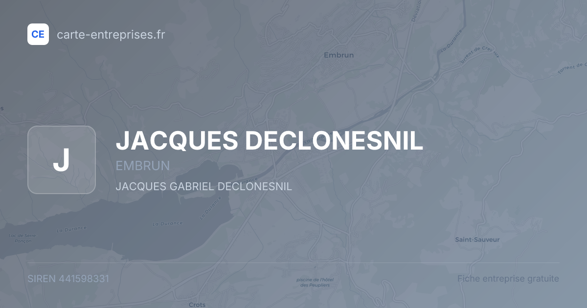 JACQUES DECLONESNIL — 441598331 — fiche entreprise