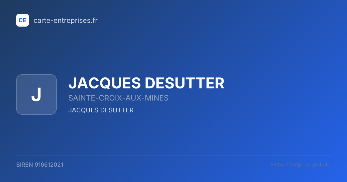 JACQUES DESUTTER — 916612021 — fiche entreprise