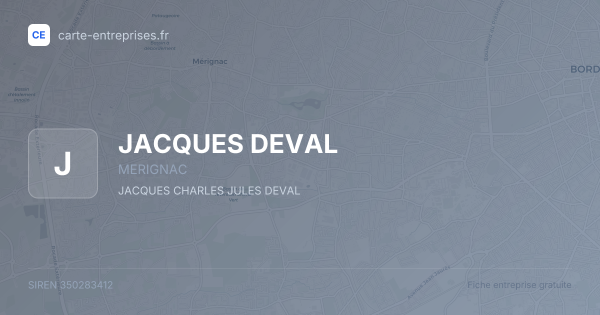 JACQUES DEVAL — 350283412 — fiche entreprise