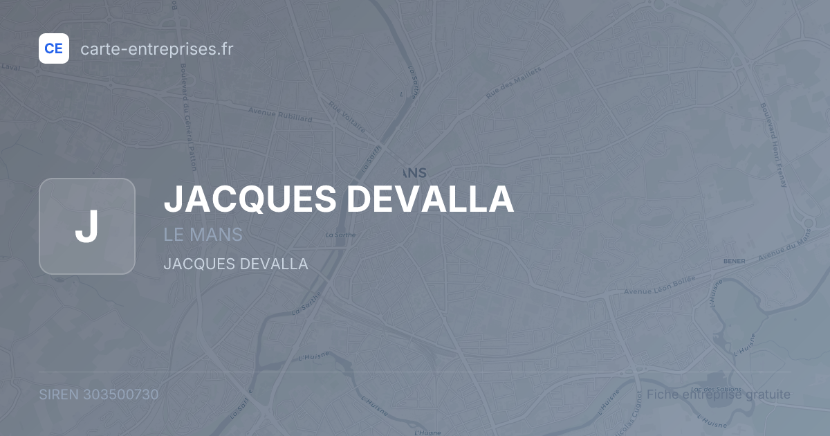 JACQUES DEVALLA — 303500730 — fiche entreprise