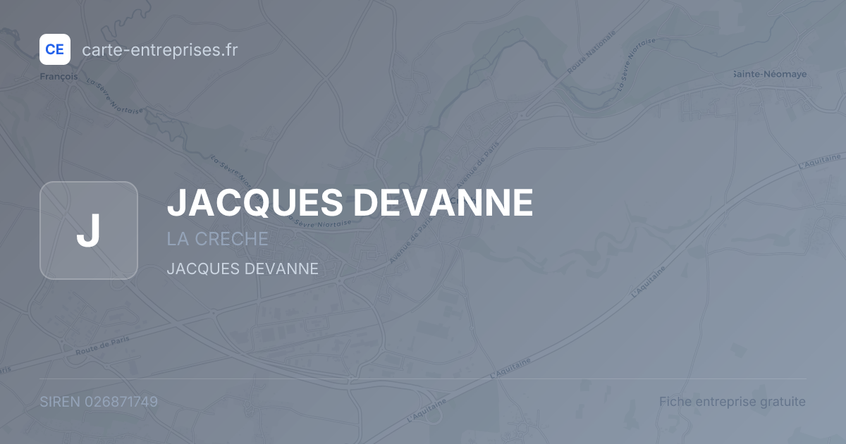 JACQUES DEVANNE — 026871749 — fiche entreprise