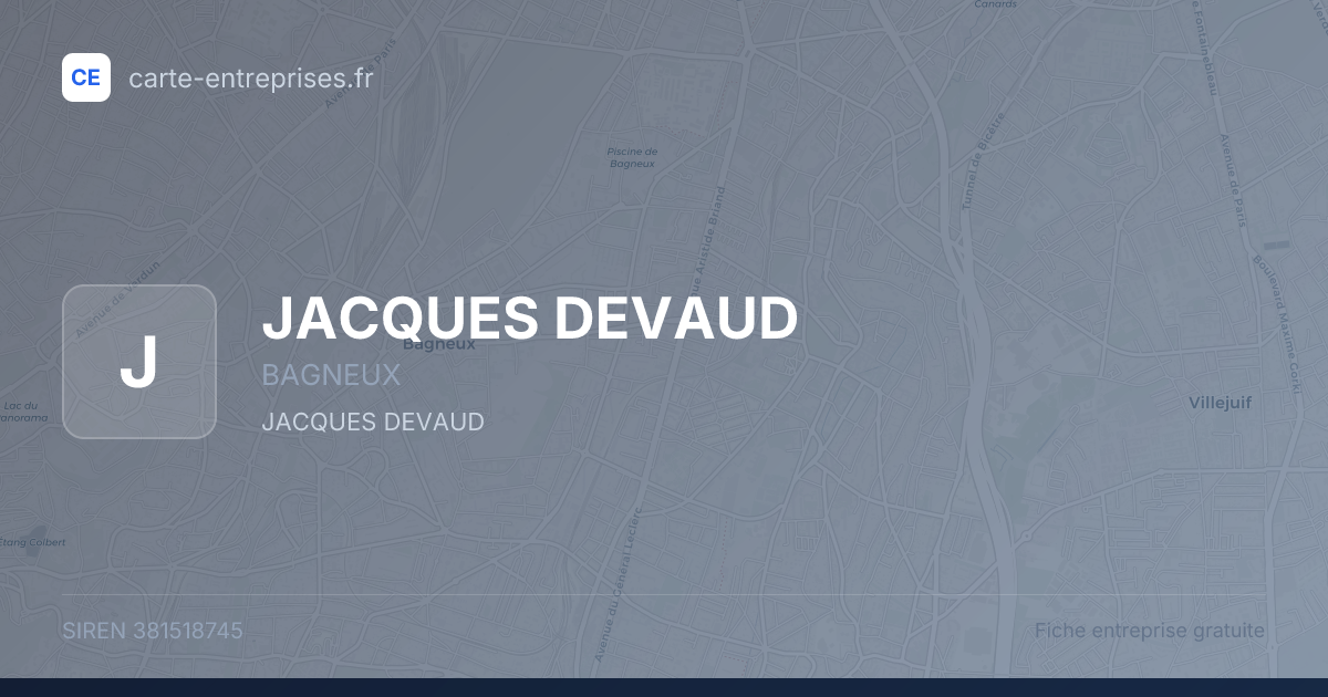 JACQUES DEVAUD — 381518745 — fiche entreprise