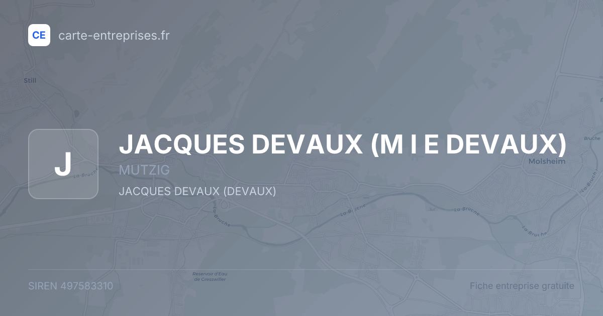 JACQUES DEVAUX (M I E DEVAUX) — 497583310 — fiche entreprise