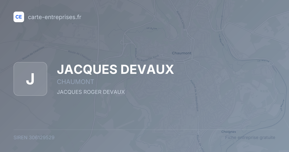JACQUES DEVAUX — 306129529 — fiche entreprise
