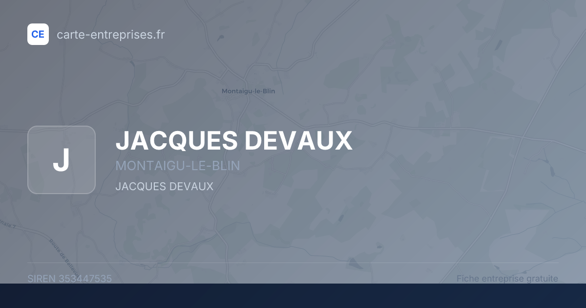 JACQUES DEVAUX — 353447535 — fiche entreprise