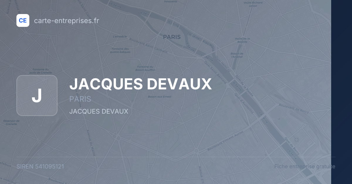 JACQUES DEVAUX — 541095121 — fiche entreprise