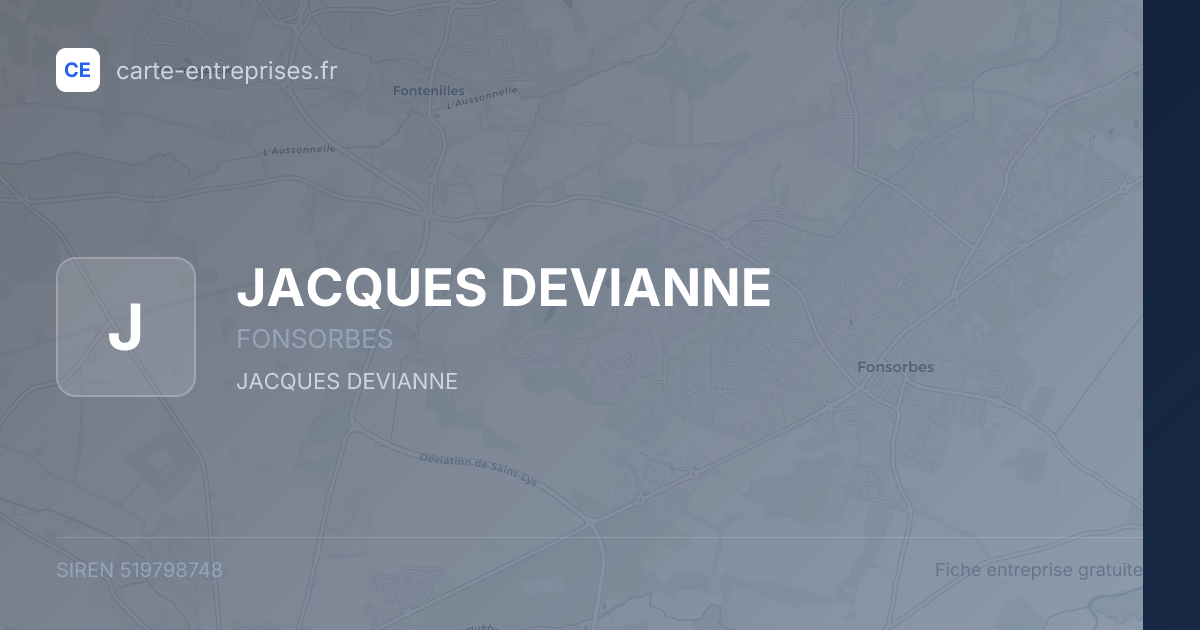 JACQUES DEVIANNE — 519798748 — fiche entreprise