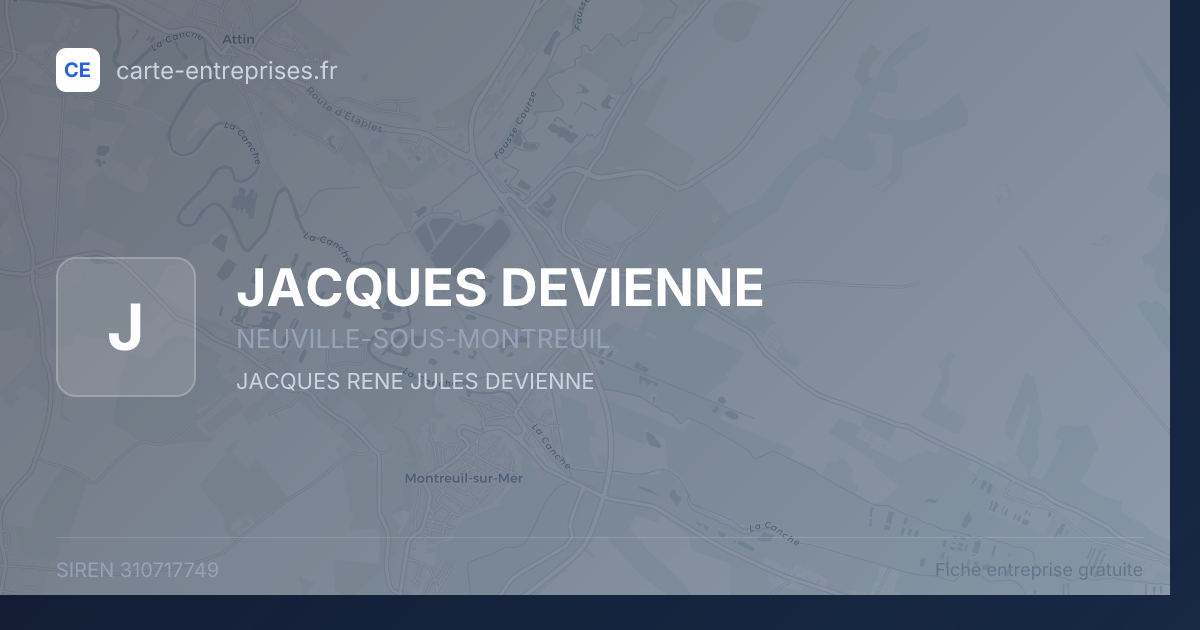 JACQUES DEVIENNE — 310717749 — fiche entreprise