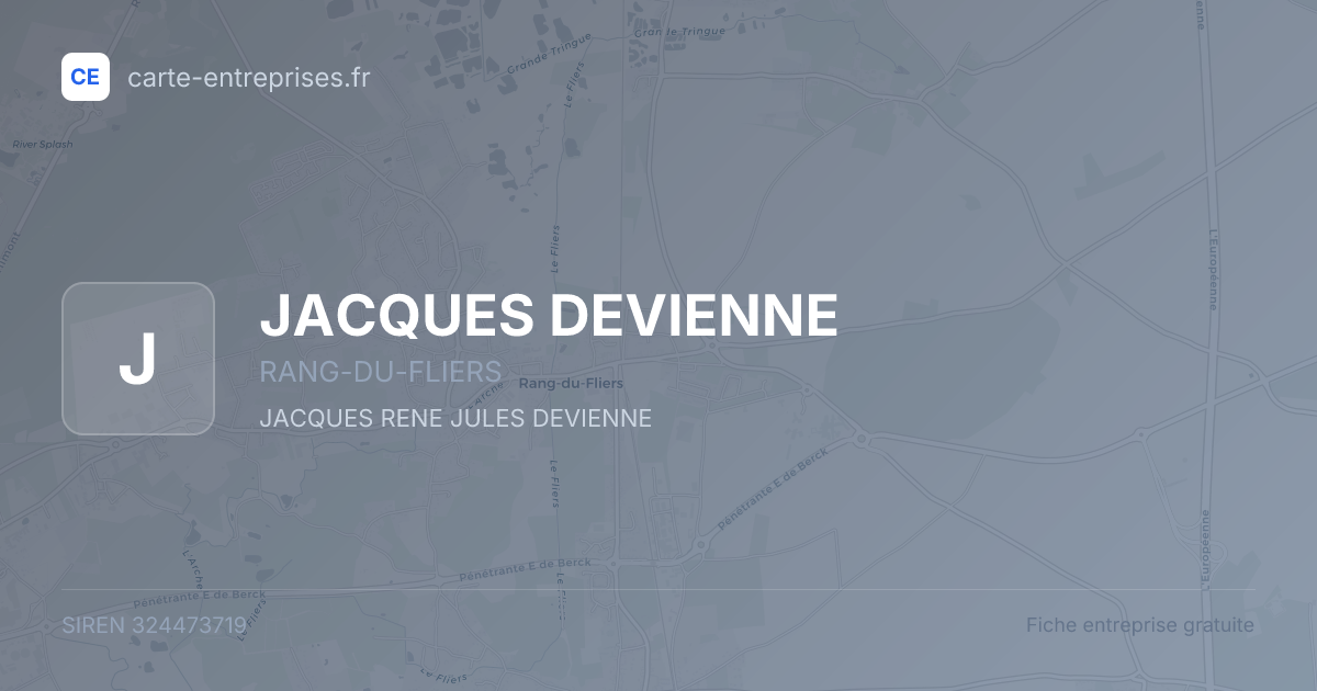 JACQUES DEVIENNE — 324473719 — fiche entreprise