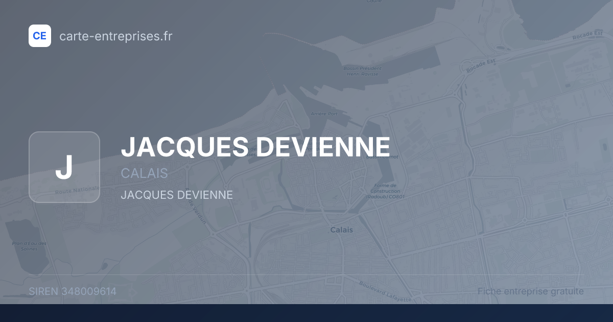 JACQUES DEVIENNE — 348009614 — fiche entreprise