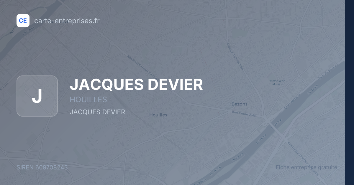 JACQUES DEVIER — 609708243 — fiche entreprise