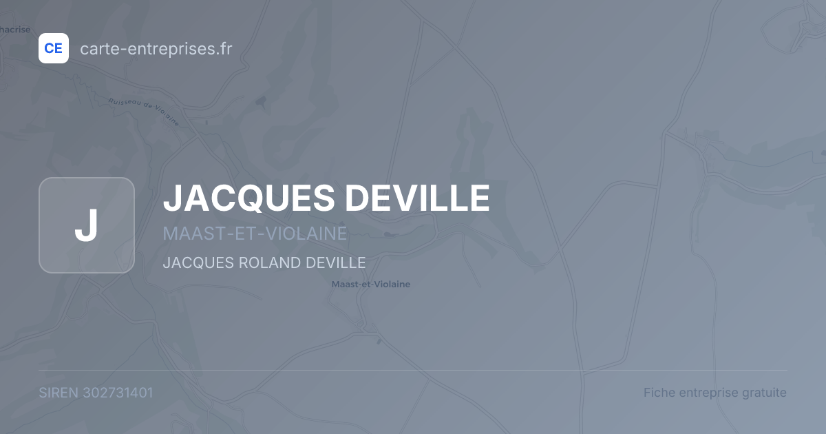JACQUES DEVILLE — 302731401 — fiche entreprise