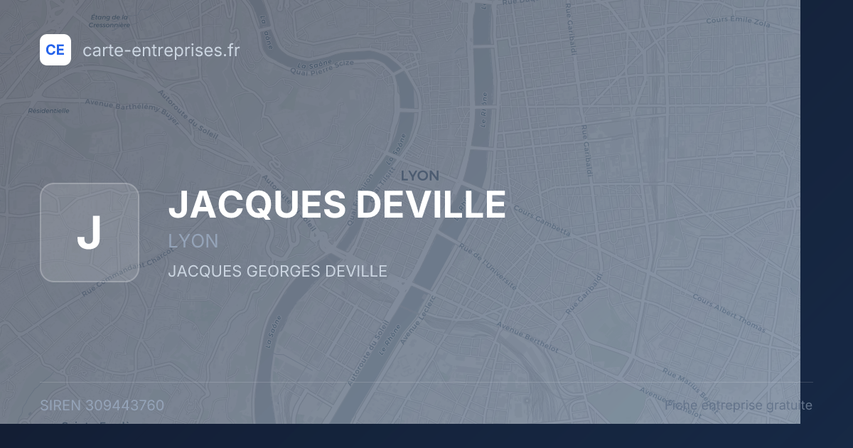 JACQUES DEVILLE — 309443760 — fiche entreprise