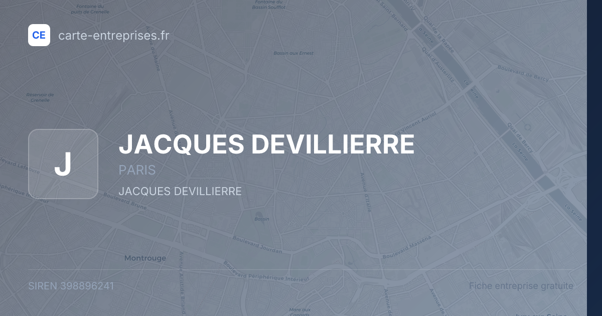 JACQUES DEVILLIERRE — 398896241 — fiche entreprise